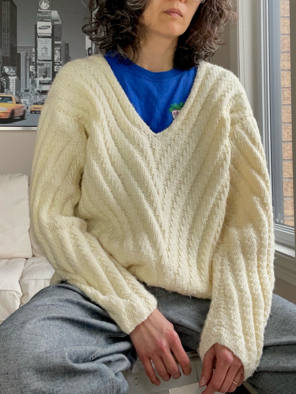 Cream Chunky knit sweater